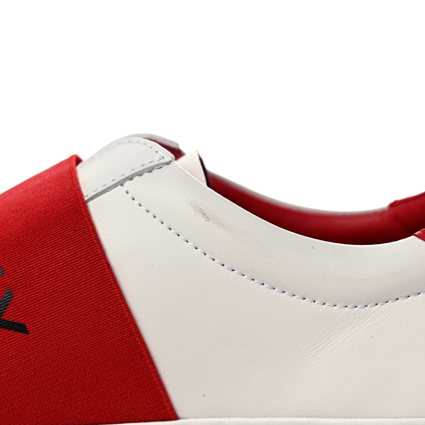 Calfskin Band Logo Womens Urban Street Sneakers 39.5 White Red