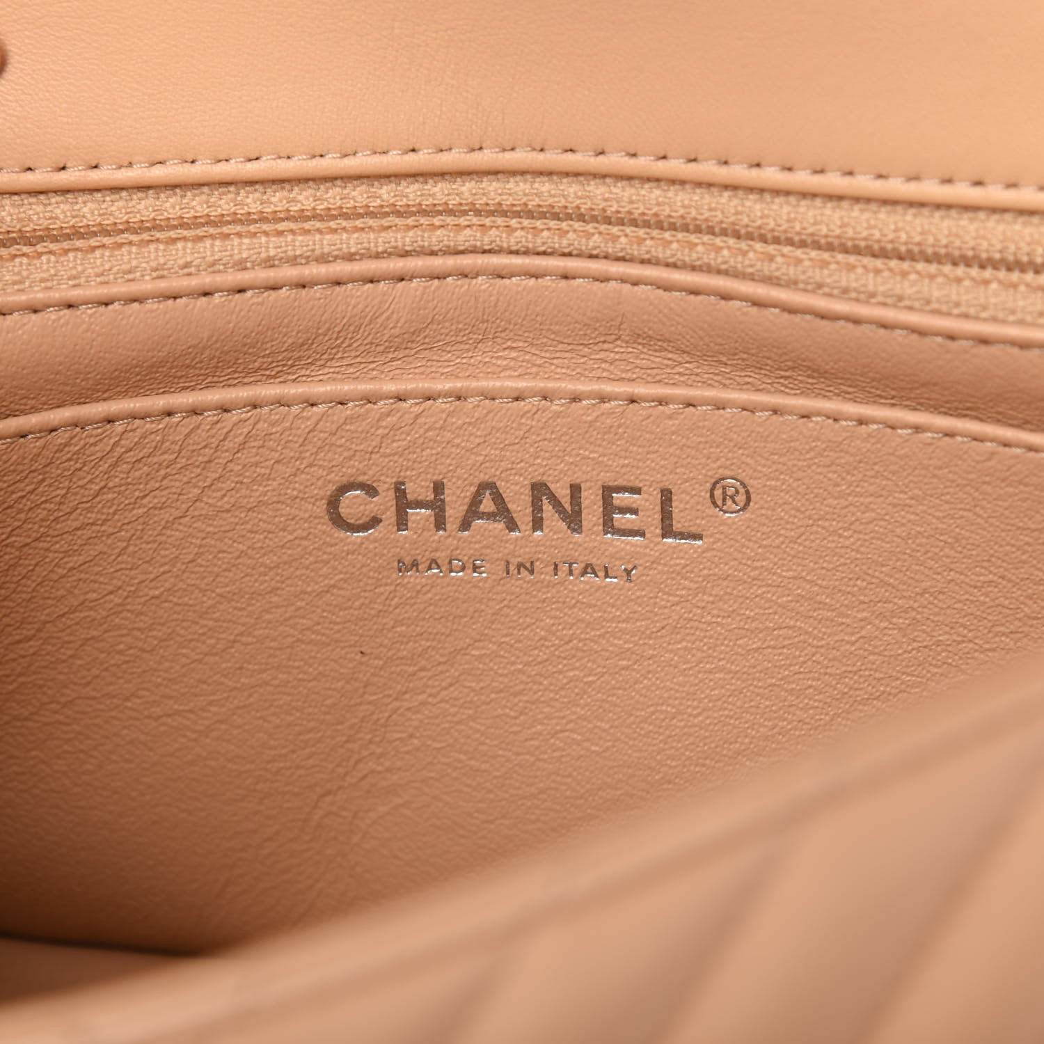 Chanel Patent Chevron Quilted Mini Rectangular Flap Beige 8 of 11