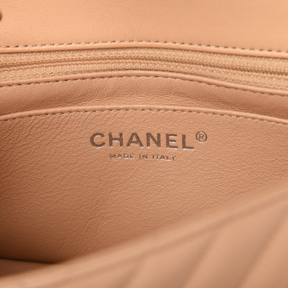 Chanel Patent Chevron Quilted Mini Rectangular Flap Beige 8 of 11