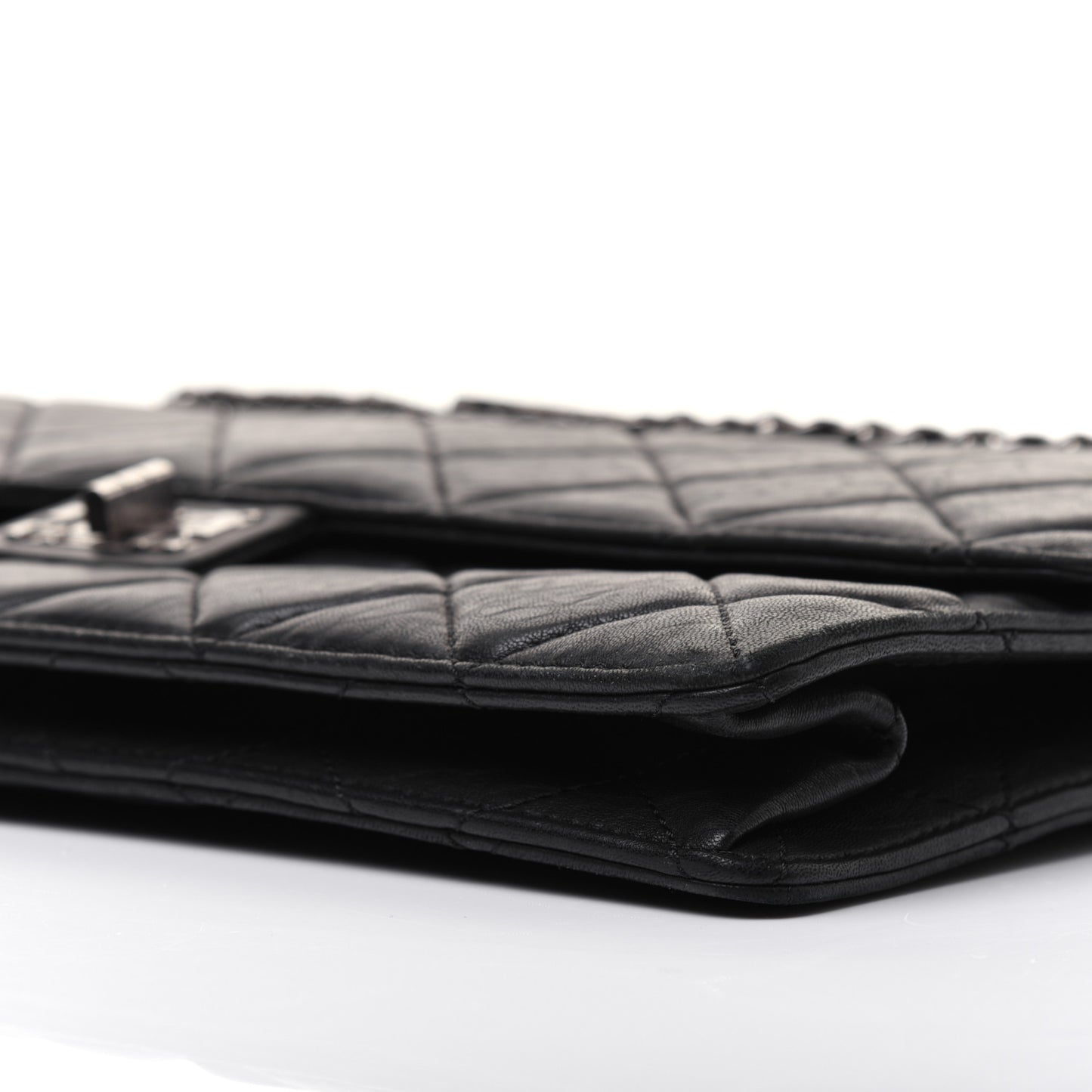 Washed Lambskin Maxi Take Away Flap Bag Black