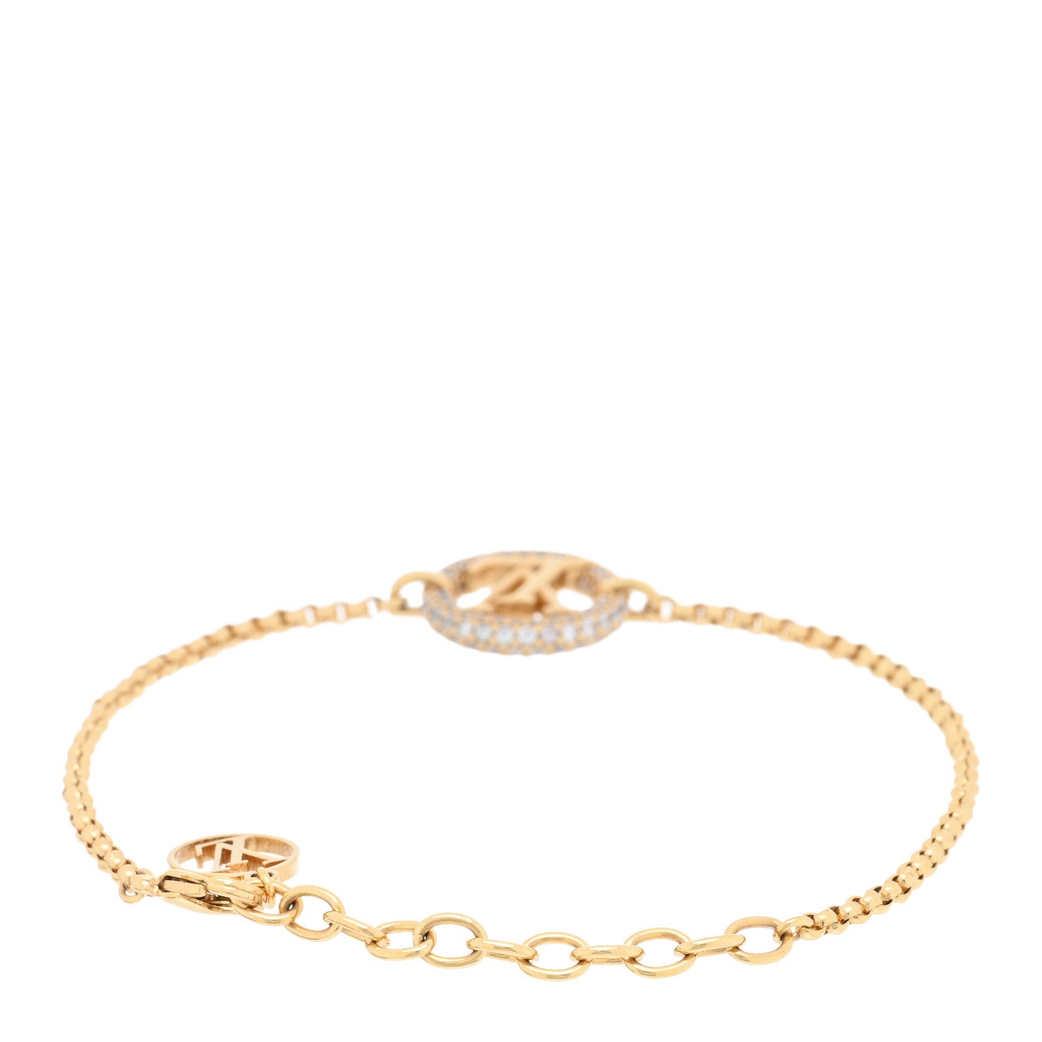 Louis Vuitton Metal Crystal Louise By Night Bracelet Gold 2 of 3