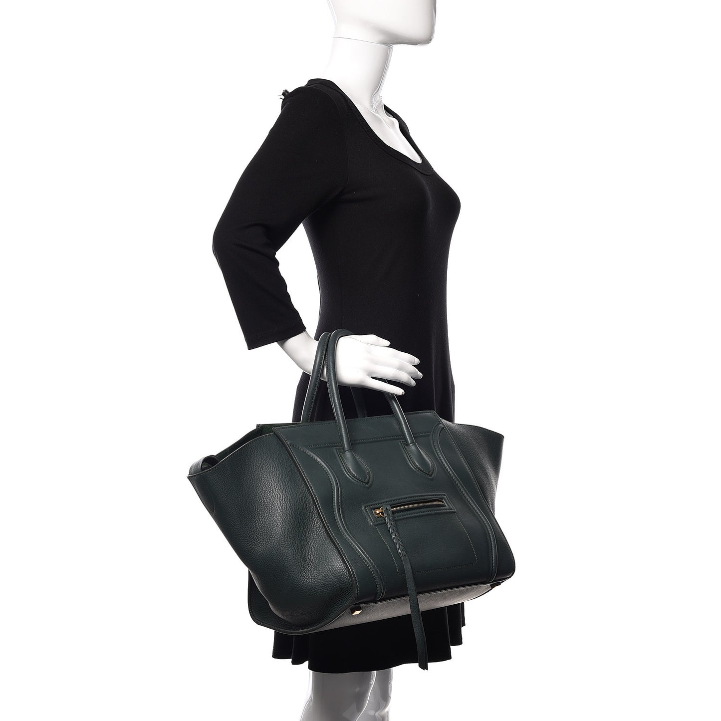 Supple Calfskin Medium Phantom Luggage Bottle Green