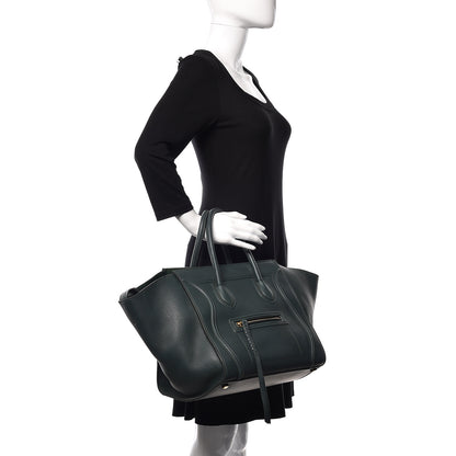 Celine Supple Calfskin Medium Phantom Luggage Bottle Green 2 of 12