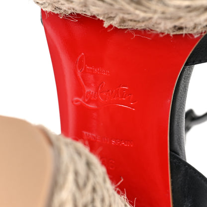 Christian Louboutin Calfskin Mariza Espadrille 130 Sandals 36 Black Naturel 6 of 7