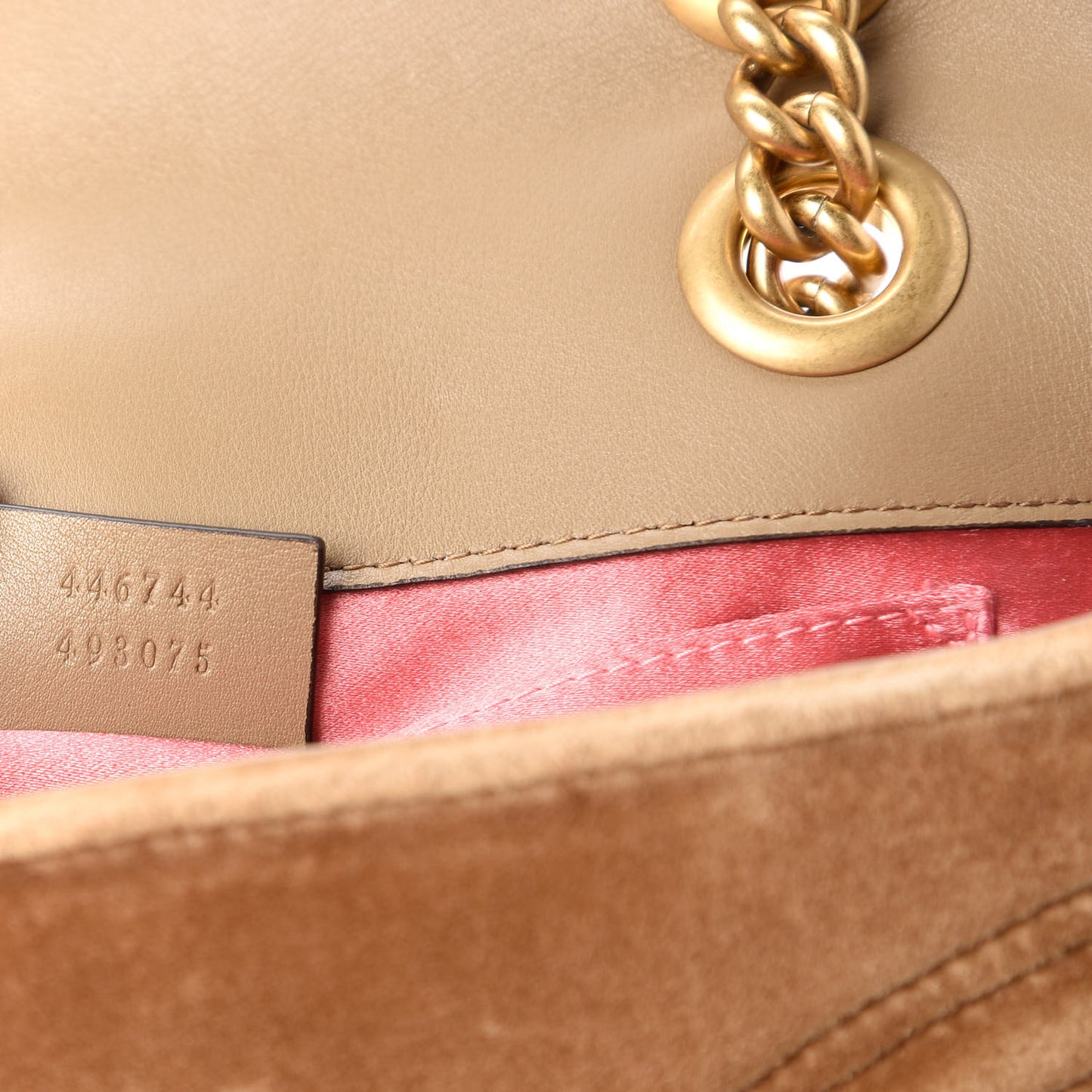 Velvet Matelasse Mini GG Marmont Shoulder Bag Taupe