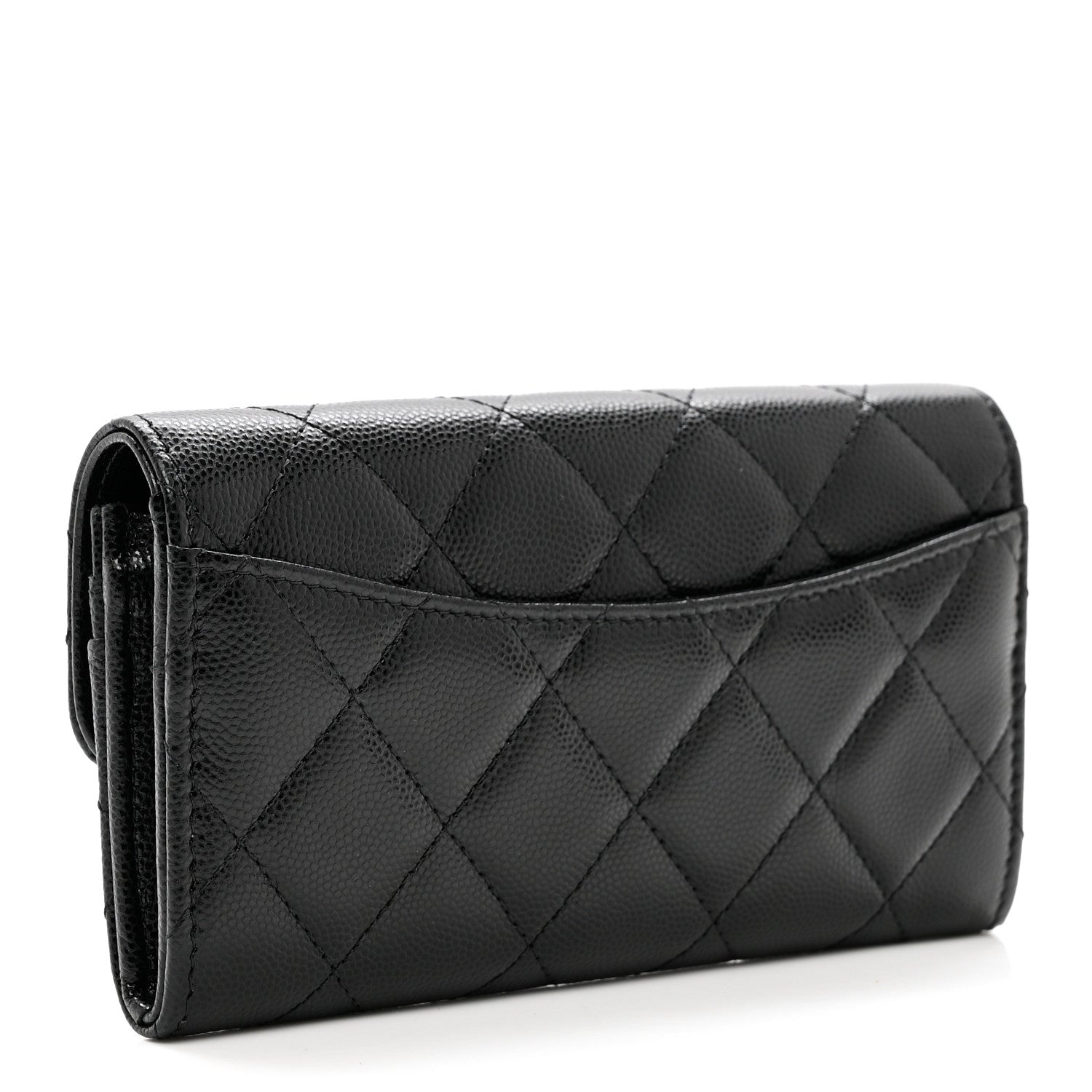 Chanel Caviar Quilted Medium Gusset Flap Wallet Black 3 of 9