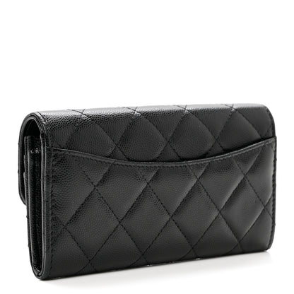 Chanel Caviar Quilted Medium Gusset Flap Wallet Black 3 of 9