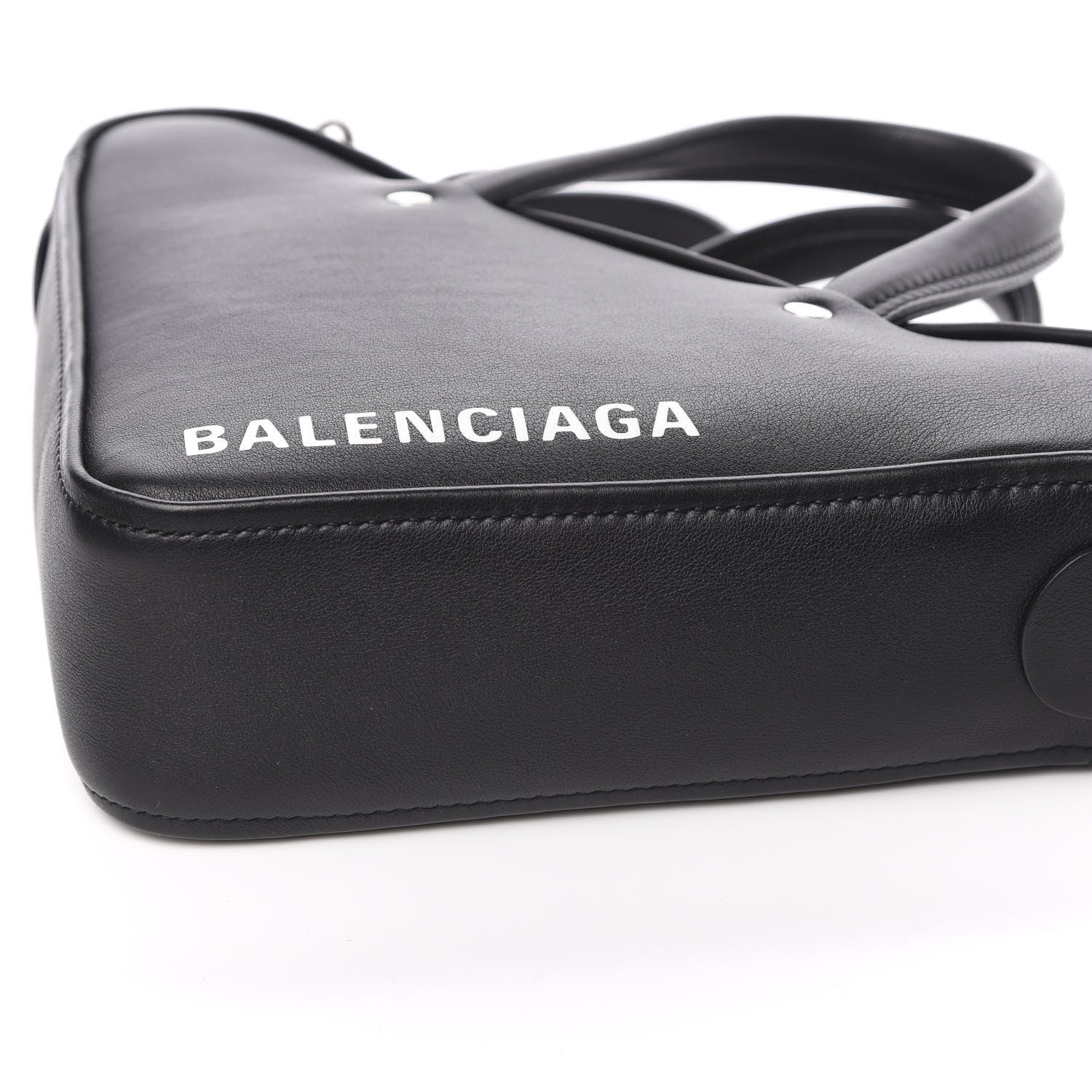 Balenciaga Calfskin XS Triangle Chain Duffle Black 9 of 10