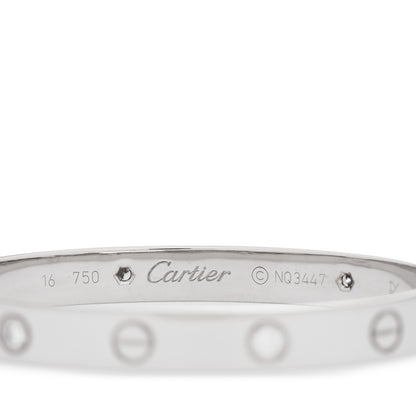 Cartier 18K White Gold 4 Diamond LOVE Bracelet 16 3 of 5