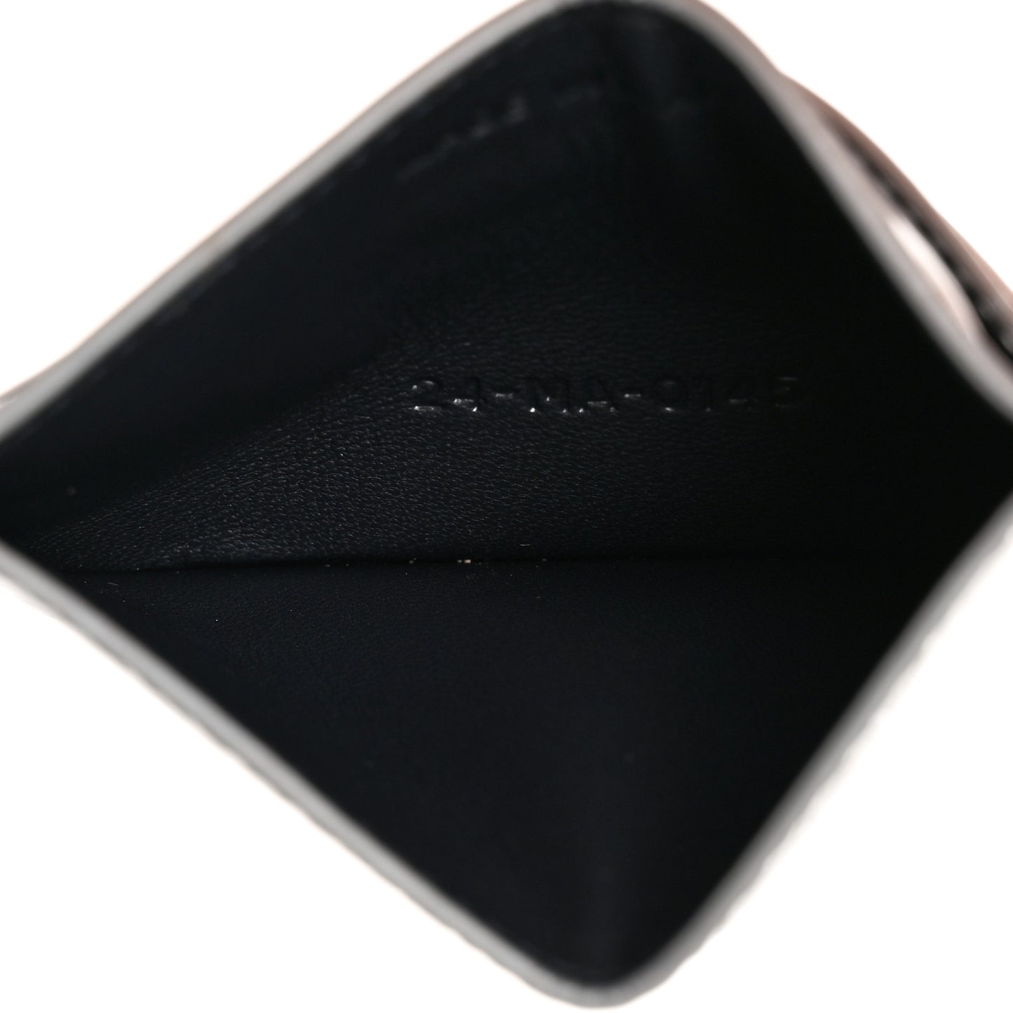 Metallic Patent Micro-Cannage Lady Dior Card Holder Silver