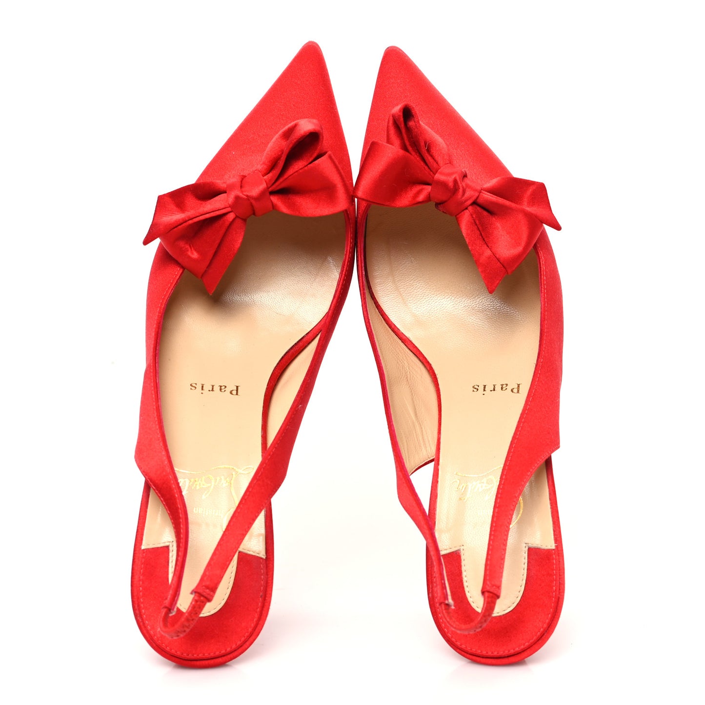 Crepe Satin Yasling 70 Slingback Pumps 38 Red