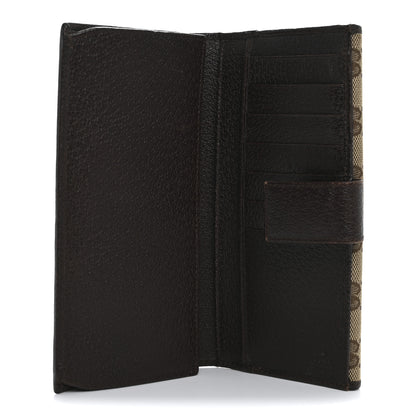 Gucci Monogram Metal Bar Continental Flap Wallet Beige Ebony Dark Brown 5 of 16