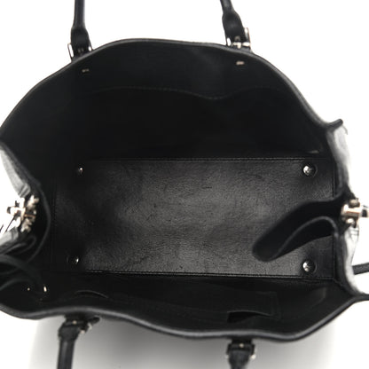 Balenciaga Grained Calfskin Plate Hardware Papier A6 Zip Around Tote Black 4 of 12