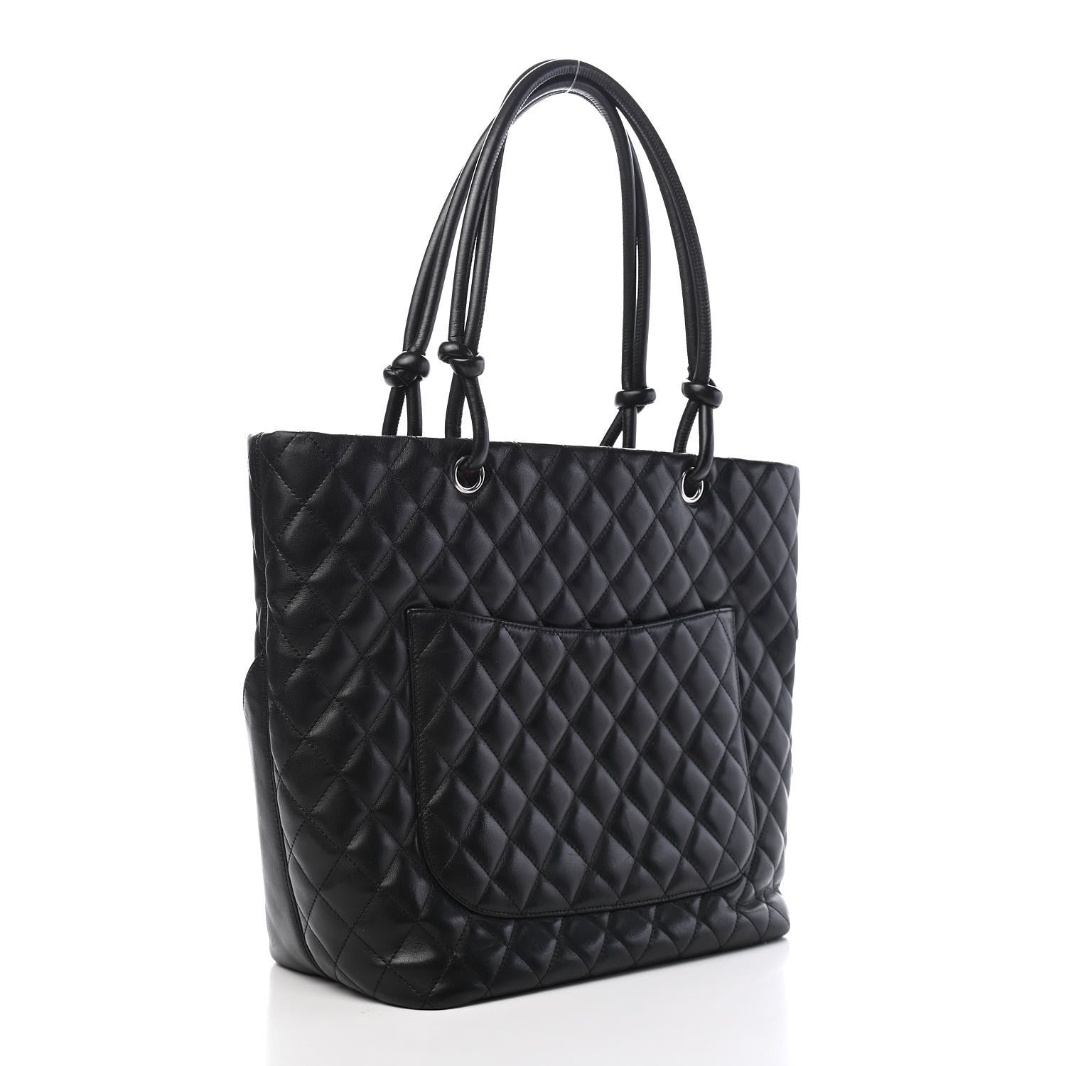 Chanel Calfskin Quilted Large Cambon Tote Black White 4 of 20