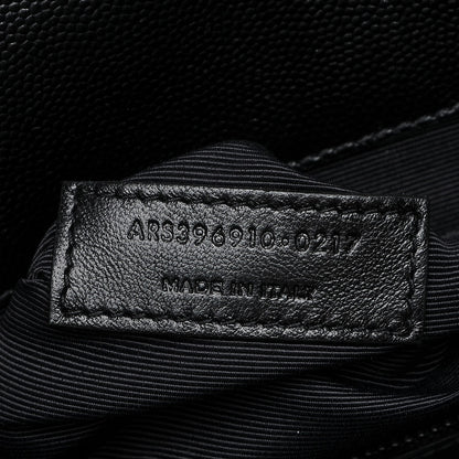 Saint Laurent Grain De Poudre Textured Mixed Matelasse Large Triquilt Monogram Monochrome Satchel Black 7 of 7