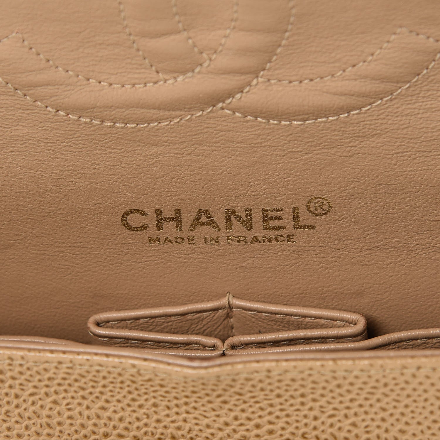 Chanel Caviar Quilted Medium Double Flap Beige 6 of 12