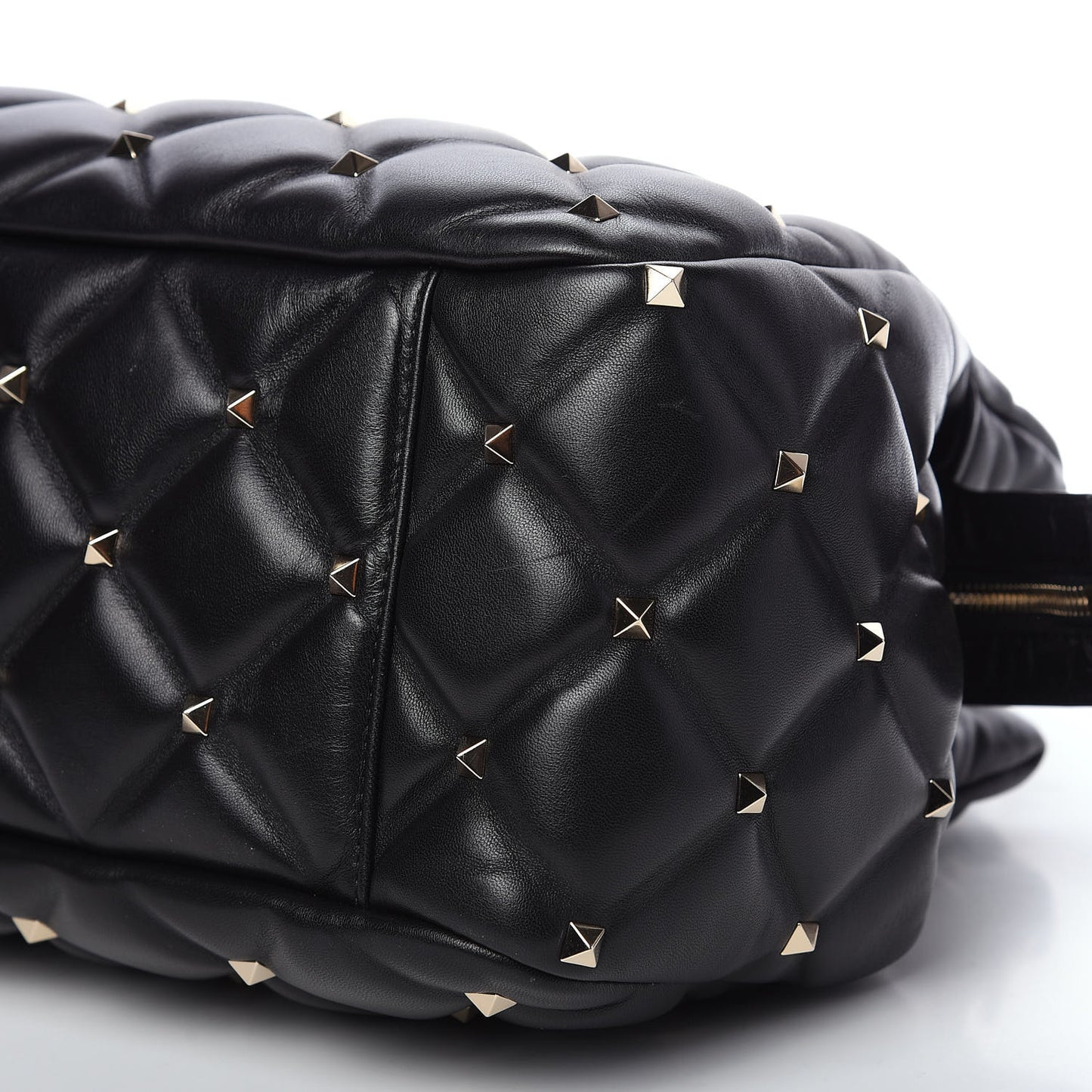Nappa Candystud Double Handle Shoulder Bag Black