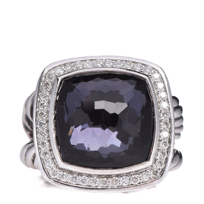 David Yurman Sterling Silver Diamond Black Orchid 14mm Albion Ring 54 7 1 of 5