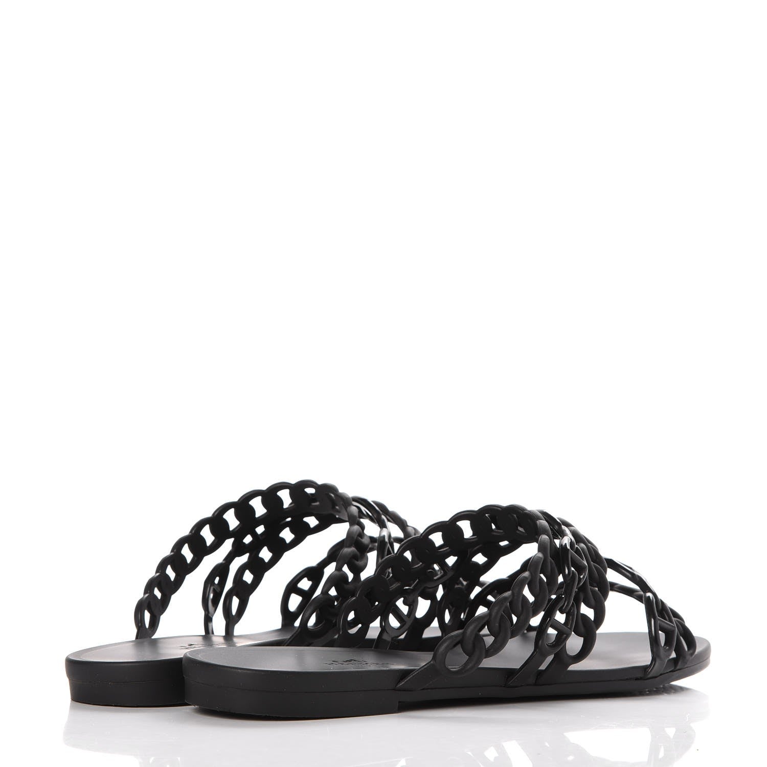 Hermes Rubber Chaine d'Ancre Nude Sandals 40 Black 4 of 7