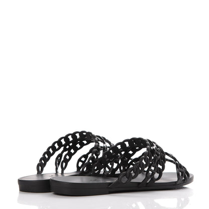 Hermes Rubber Chaine d'Ancre Nude Sandals 40 Black 4 of 7