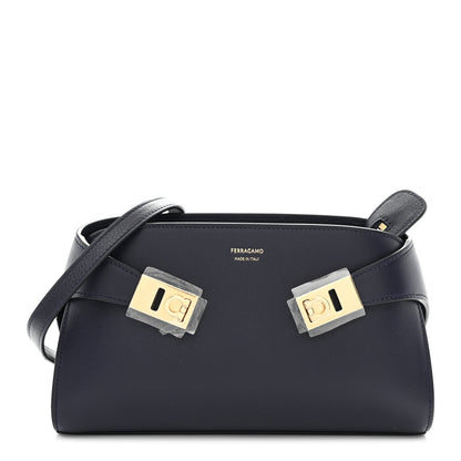 Salvatore Ferragamo Calfskin Mini Hug Crossbody Bag Midnight 1 of 9