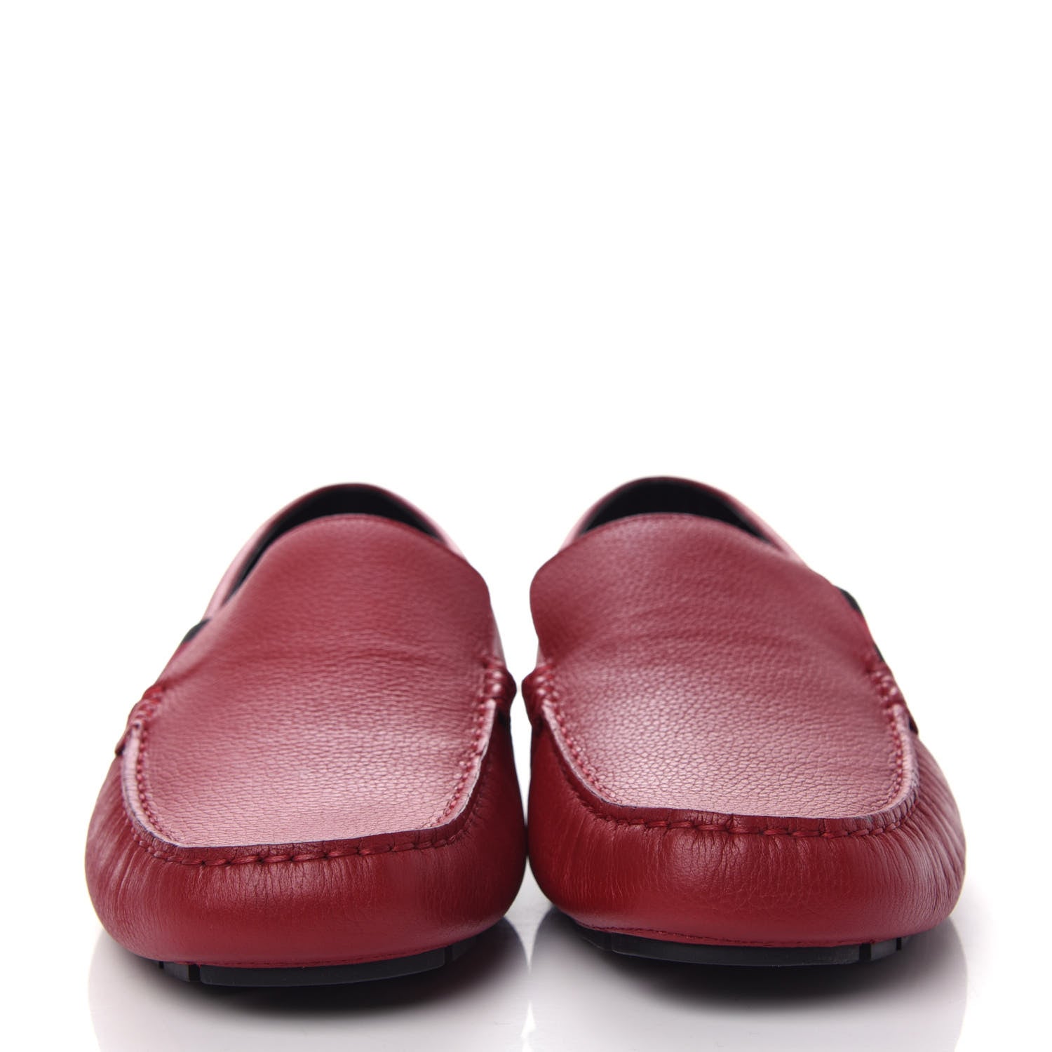 Gucci Calfskin Web Mens Driver Loafers 9 Red 2 of 11