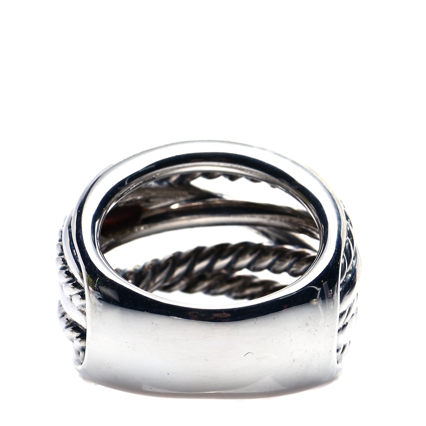 Sterling Silver 18mm Wide Crossover Cable Ring 51 5.75