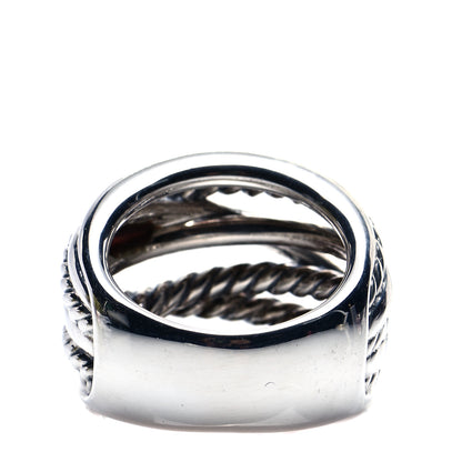 David Yurman Sterling Silver 18mm Wide Crossover Cable Ring 51 5.75 3 of 4