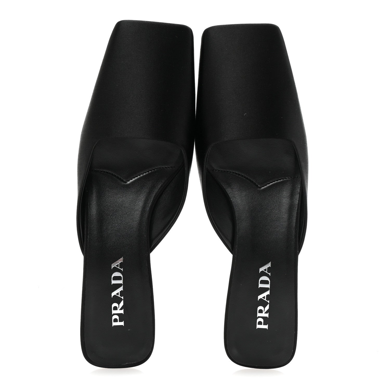 Prada Satin Modellerie Mules 38.5 Black 2 of 9
