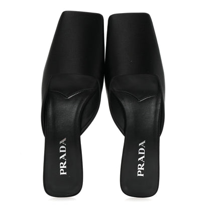 Prada Satin Modellerie Mules 38.5 Black 2 of 9