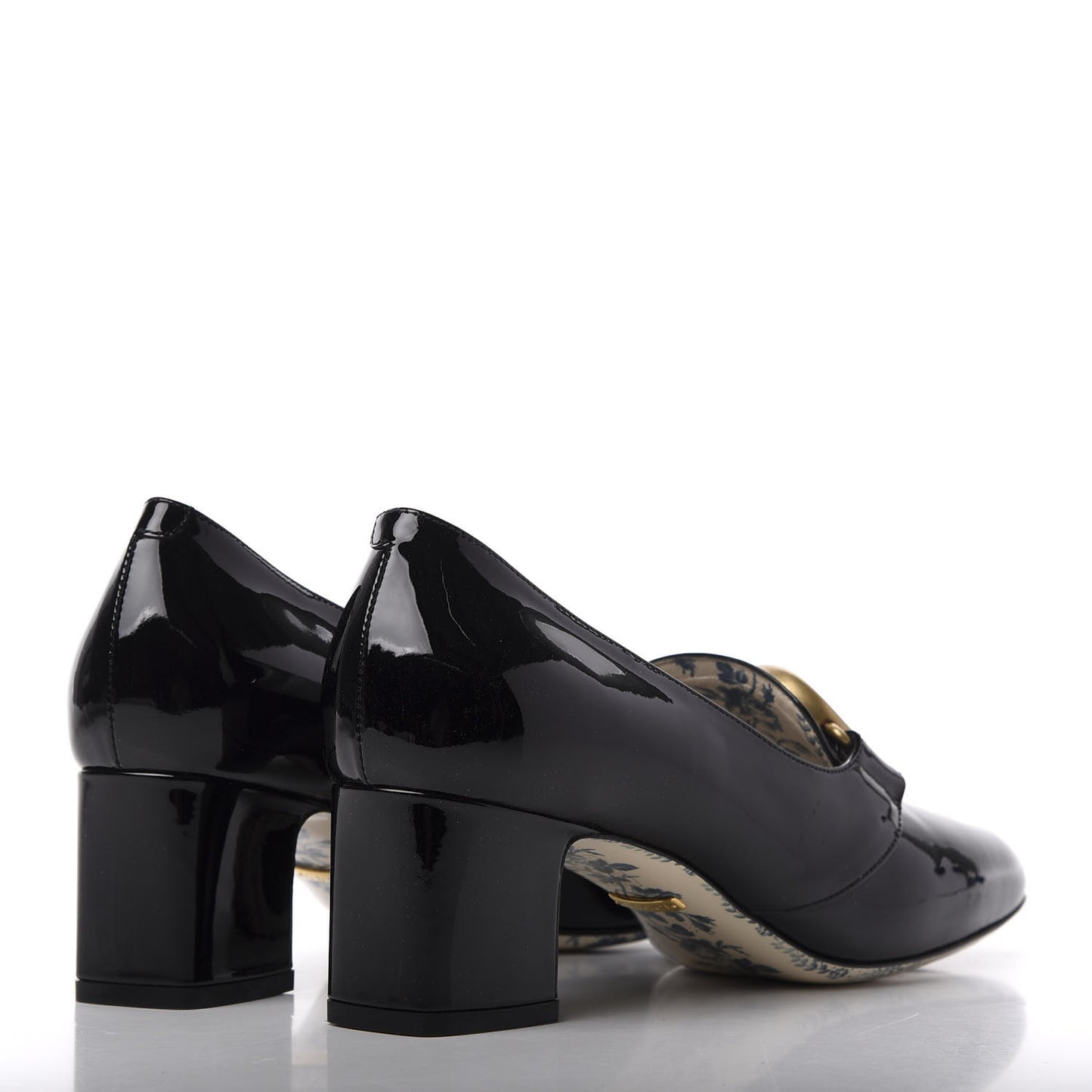 Vernice GG Victoire 55mm Loafer Pumps 38 Black