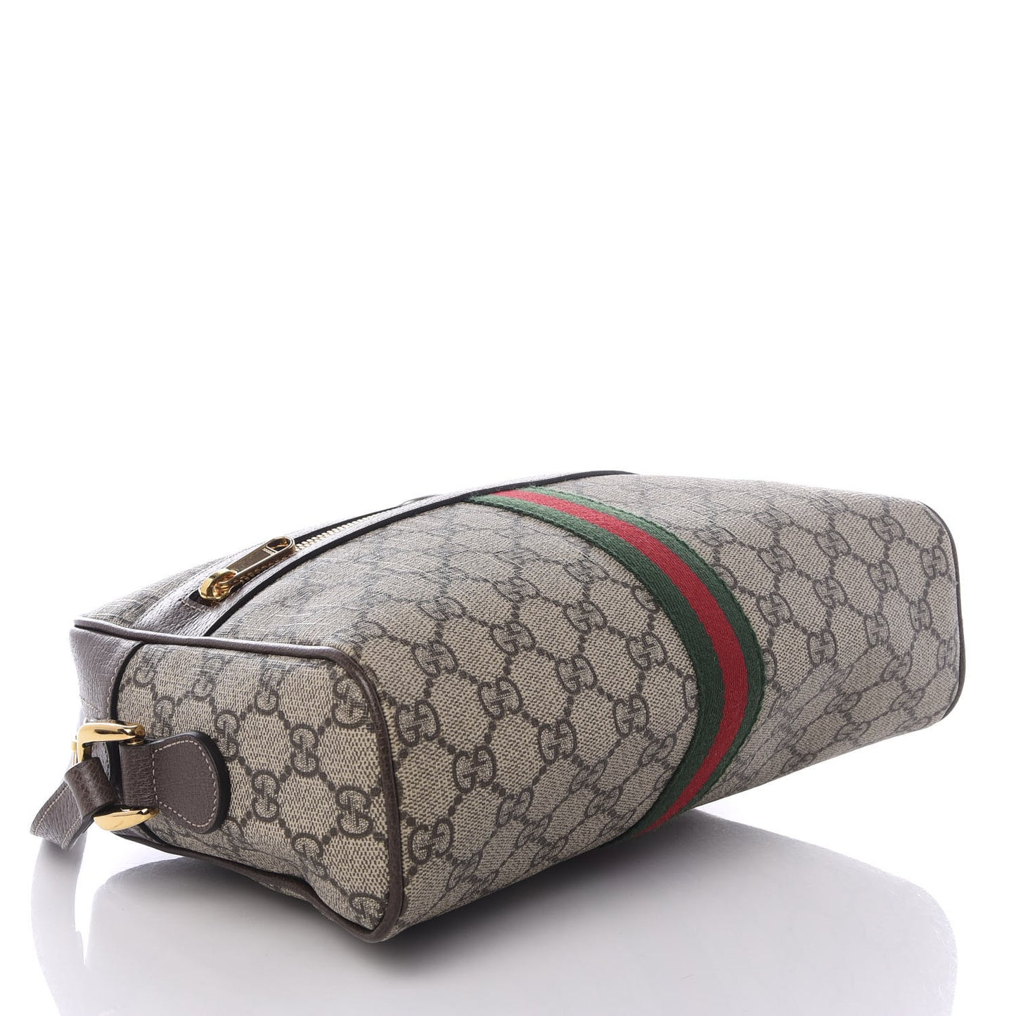 GG Supreme Monogram Web Small Ophidia Shoulder Bag Brown