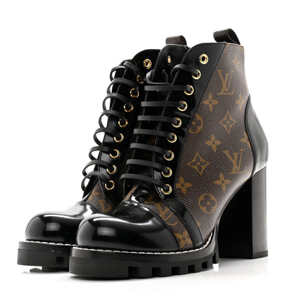 Louis Vuitton Patent Calfskin Monogram Star Trail Ankle Boots 39 Black 3 of 10