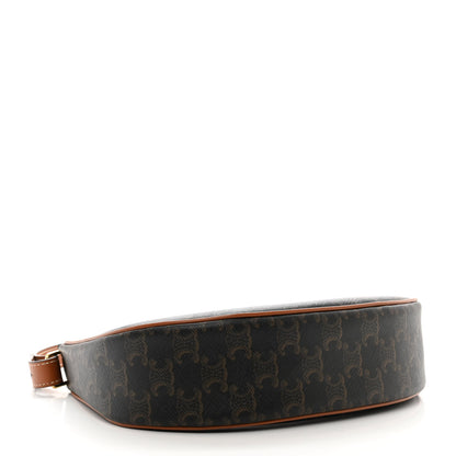Celine Triomphe Canvas Calfskin Ava Shoulder Bag Tan 4 of 11