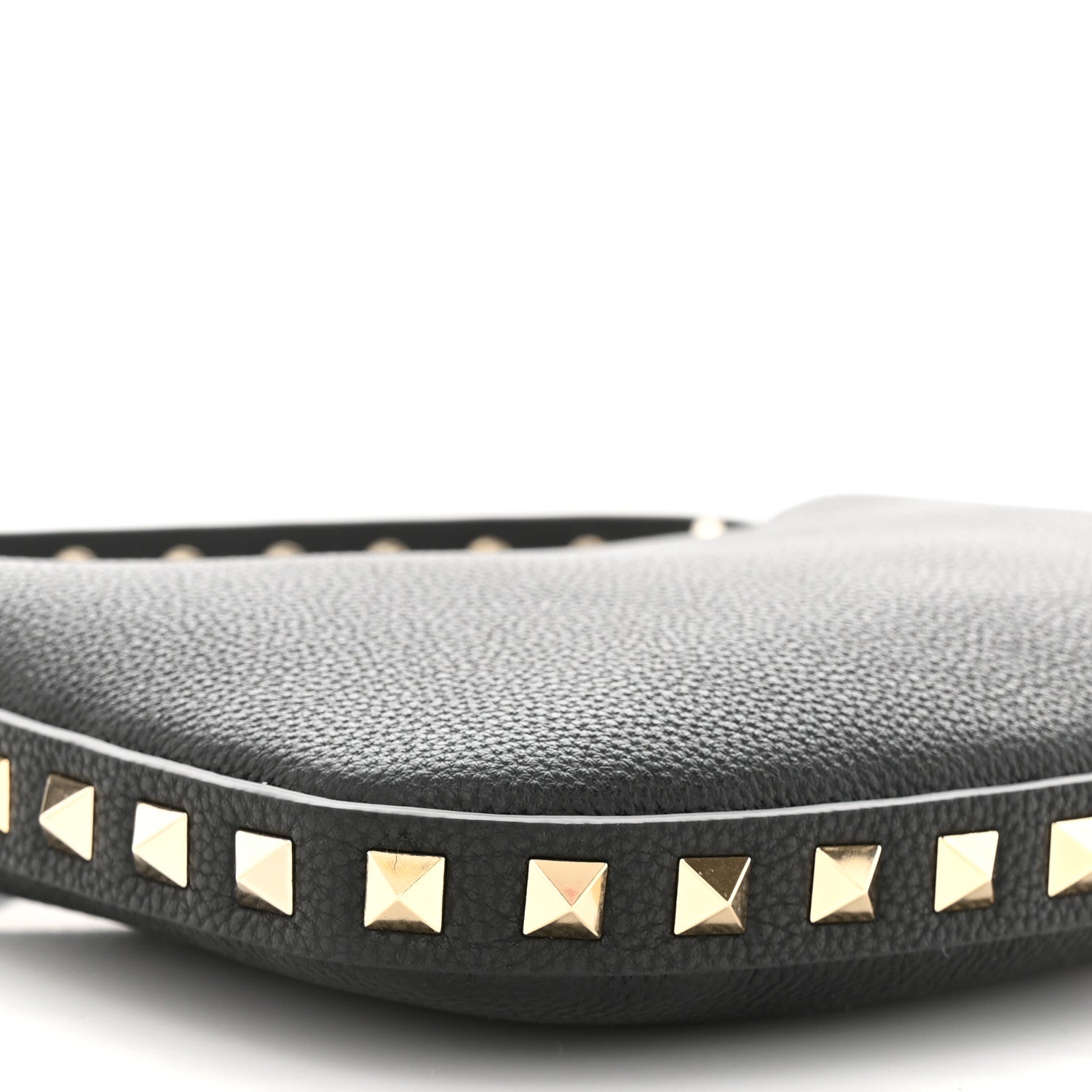 Valentino Garavani Grainy Calfskin Mini Rockstud Hobo Black 8 of 9