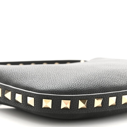 Valentino Garavani Grainy Calfskin Mini Rockstud Hobo Black 8 of 9