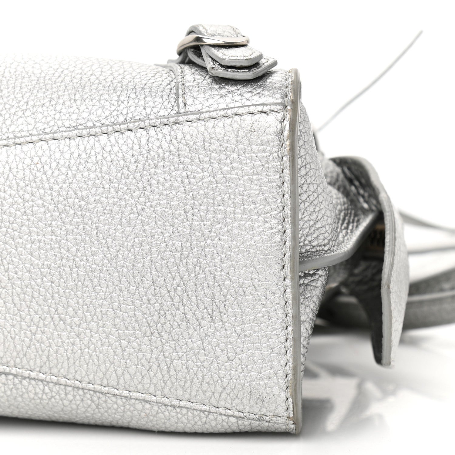 Balenciaga Metallic Grained Calfskin Neo Classic Silver Hardware Mini City Silver 10 of 15