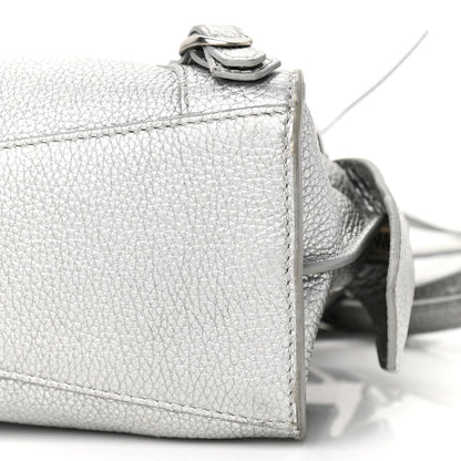 Balenciaga Metallic Grained Calfskin Neo Classic Silver Hardware Mini City Silver 10 of 15