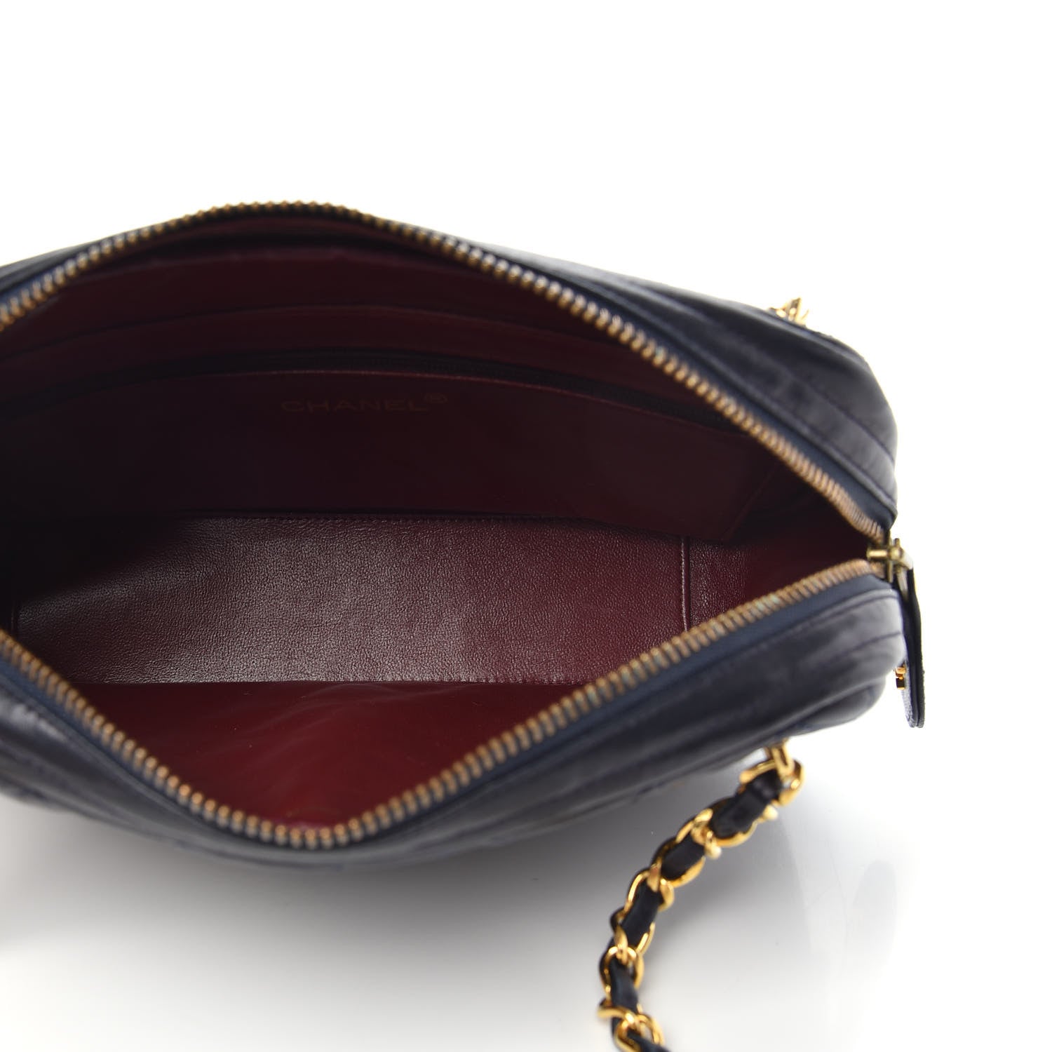 Chanel Lambskin Quilted Camera Case Navy Blue 5 of 13