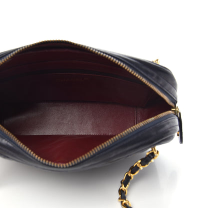 Chanel Lambskin Quilted Camera Case Navy Blue 5 of 13