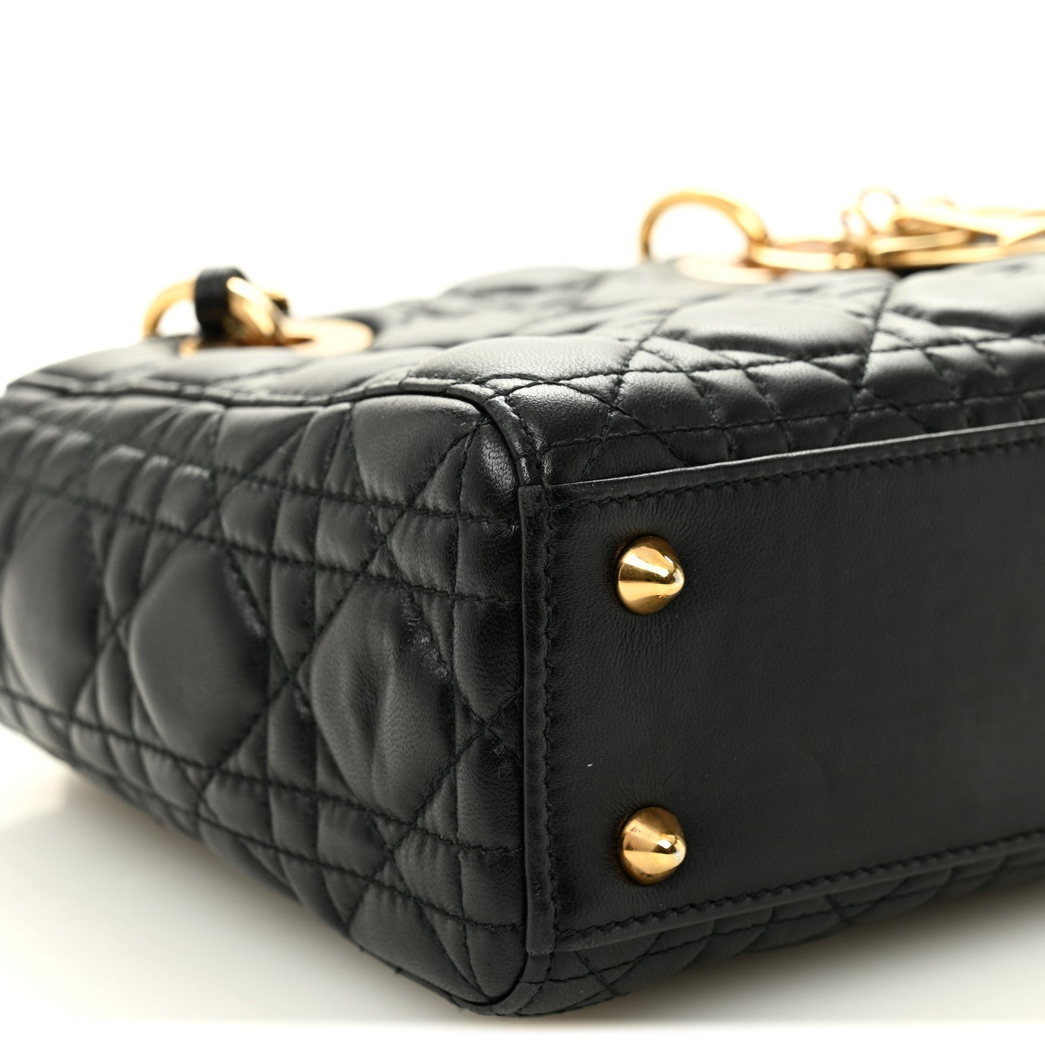 Christian Dior Lambskin Cannage Small Jeweled Lady Dior Black