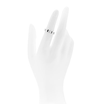 Cartier 18K White Gold 8 Diamond 4mm LOVE Wedding Band Ring 50 5.25 2 of 5