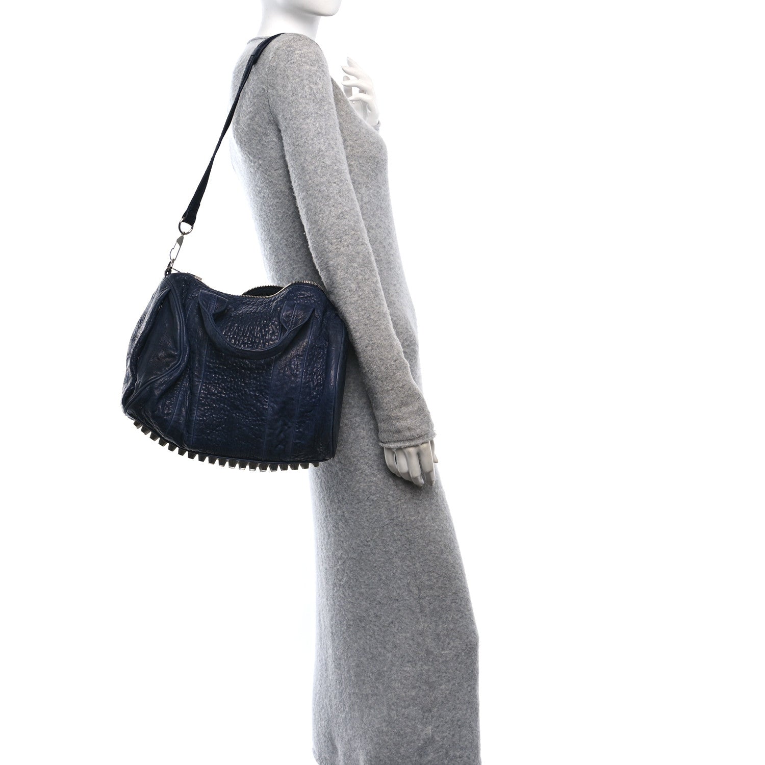 Alexander Wang Pebbled Lambskin Rocco Black Silver Hardware 2 of 9