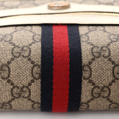 Gucci GG Supreme Monogram Textured Calfskin Web Mini Ophidia Shoulder Bag Beige Ebony Mystic White 12 of 12