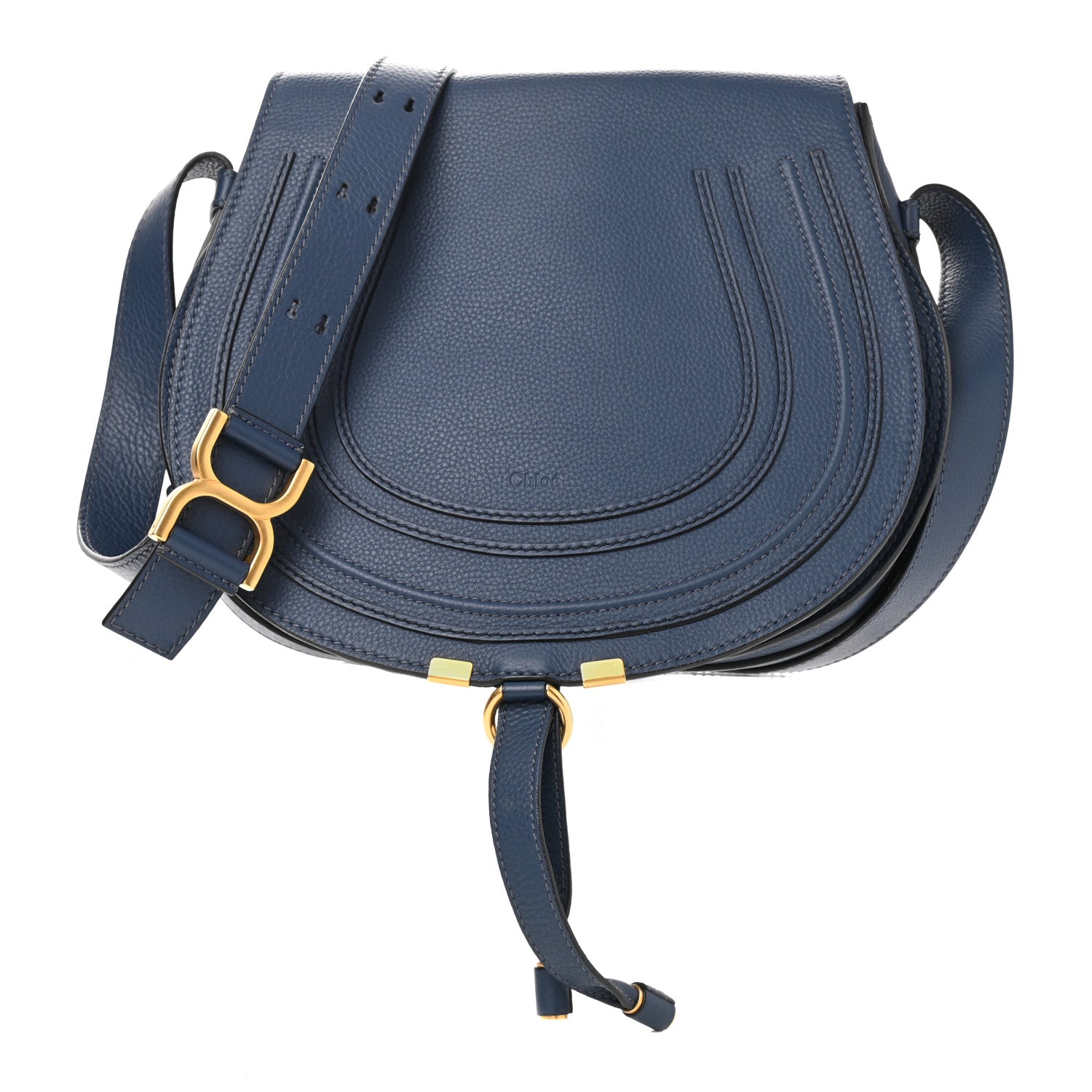 Chloe Calfskin Medium Marcie Round Crossbody Bag Royal Navy 1 of 12