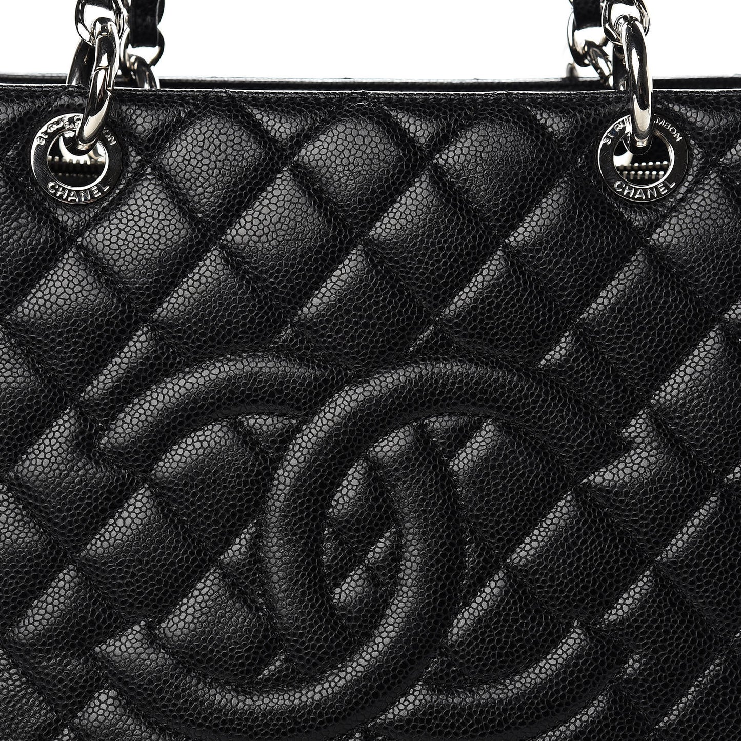 Caviar Quilted Grand Shopping Tote GST Black