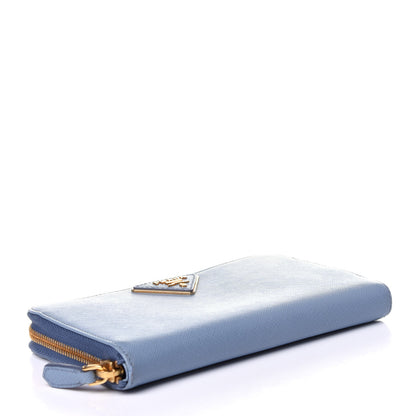 Prada Saffiano Triangle Zip Around Wallet Astrale 4 of 11