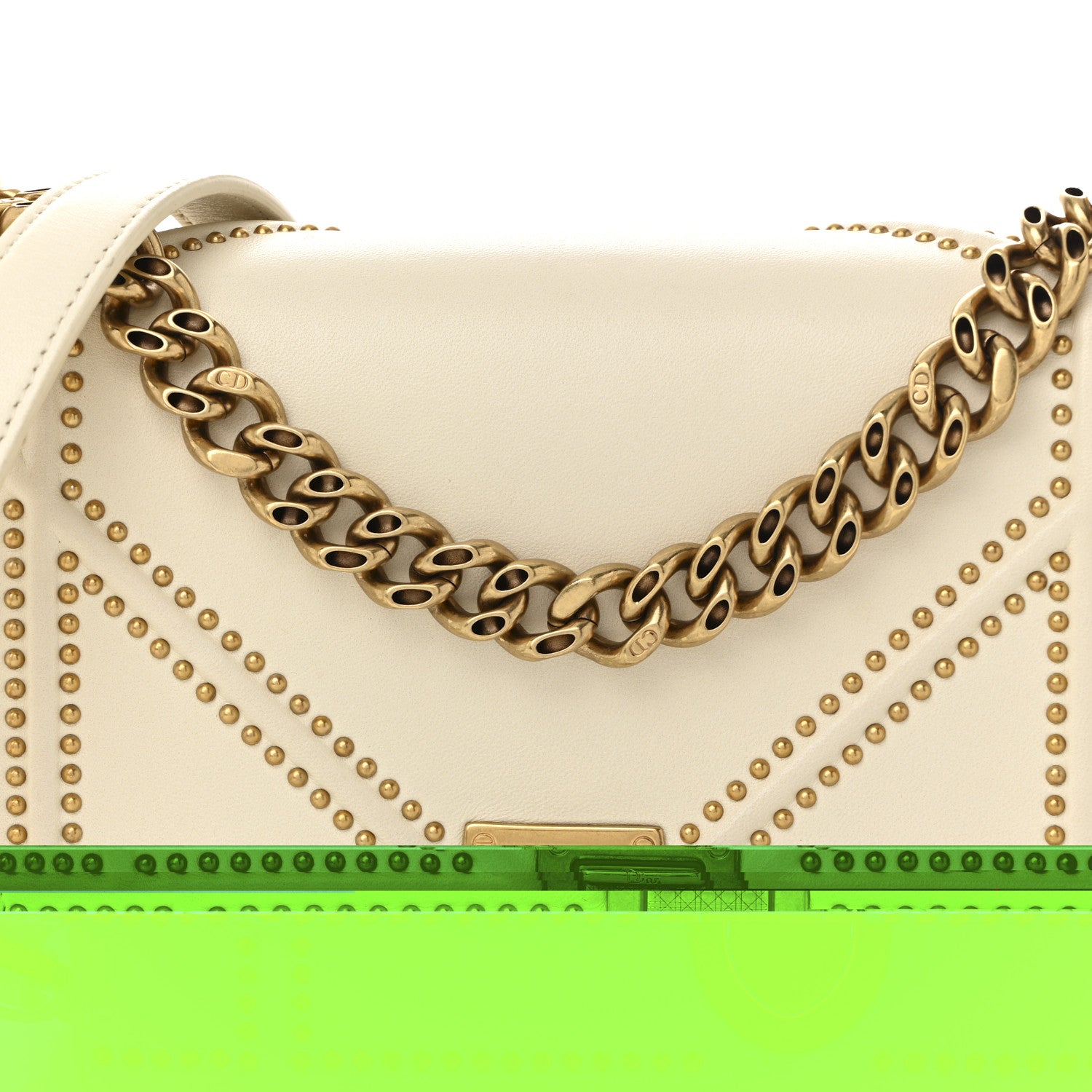 Christian Dior Lambskin Studded Small Diorama Flap Bag Latte 14 of 20