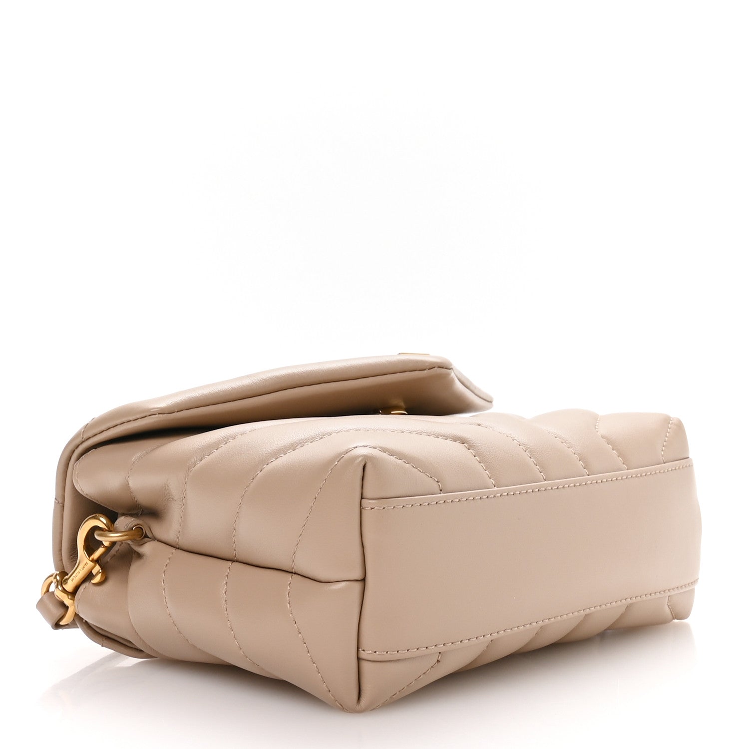 Saint Laurent Calfskin Y Quilted Monogram Toy Loulou Crossbody Bag Dark Beige 4 of 11