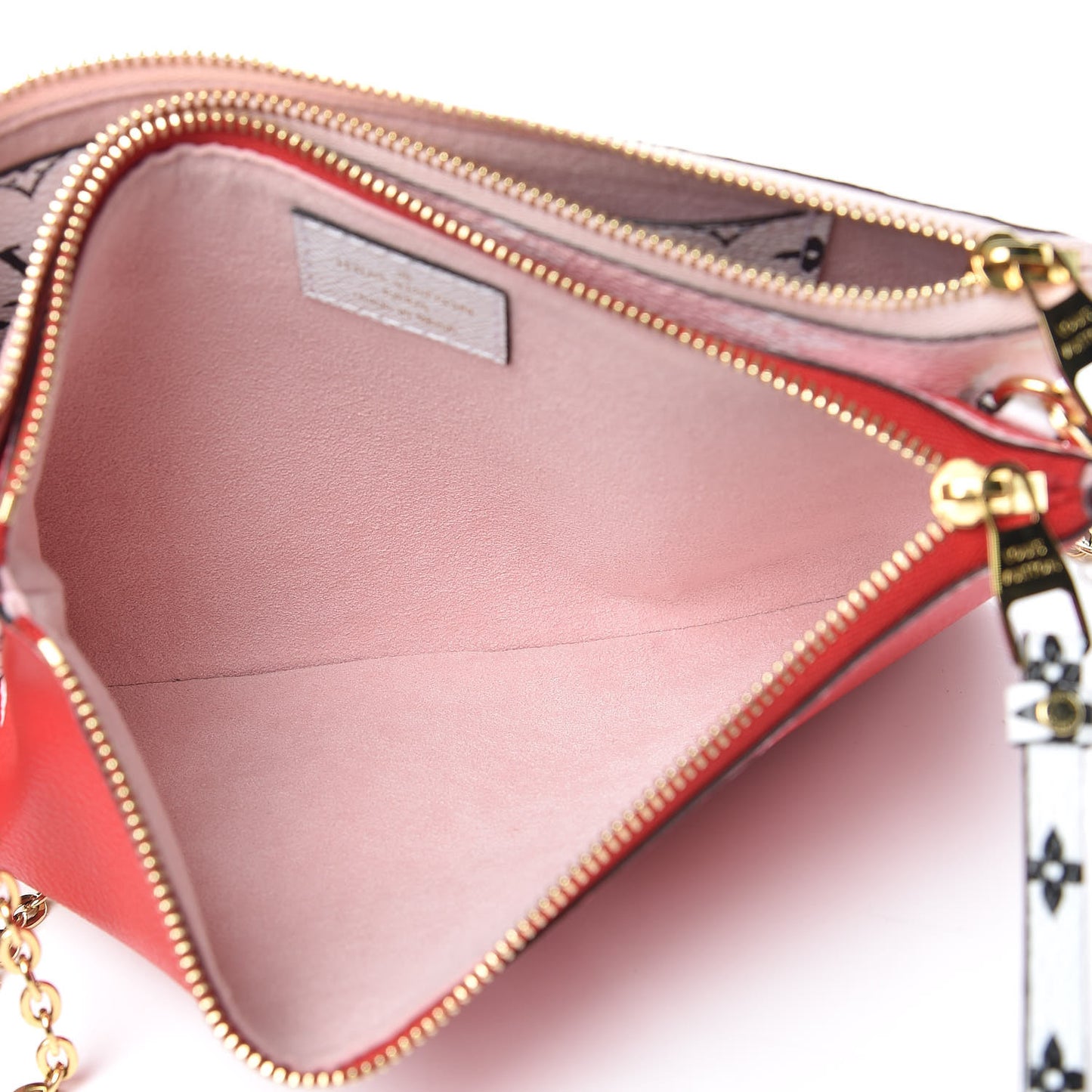 Monogram Giant Double Zip Pochette Rouge
